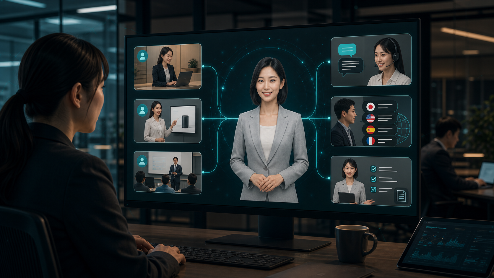 企業で使うAIデジタルヒューマンの活用イメージ